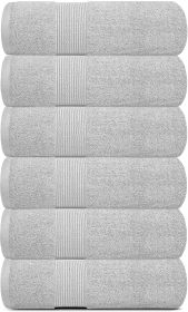 6 Pack Resort Collection Soft Hand Towels 16x27 in Luxury Hotel Plush Absorbent Cotton Hand Towel Dolphin Grey