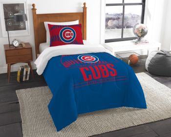 Cubs OFFICIAL Major League Baseball; Bedding; Printed Twin Comforter (64"x 86") & 1 Sham (24"x 30") Set by The Northwest Company - 1MLB/86201/0006/EDC