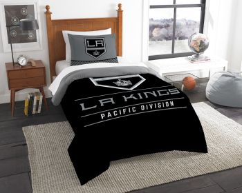 LA Kings OFFICIAL National Hockey League; Bedding; "Draft" Twin Printed Comforter (64"x 86") & 1 Sham (24"x 30") Set by The Northwest Company - 1NHL/8