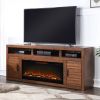 Bridgevine Home Sausalito 78 inch Electric Fireplace TV Stand Console for TVs up to 95 inches, Minimal Assembly, Whiskey Finish - as Pic