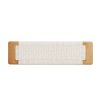 Design Natural Oak Wood Dining Bench Bed Bench for Dining Room, Bedroom, Bathroom (White) - as Pic