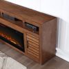 Bridgevine Home Sausalito 78 inch Electric Fireplace TV Stand Console for TVs up to 95 inches, Minimal Assembly, Whiskey Finish - as Pic