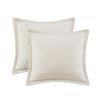 Oversized Chenille Jacquard Striped Comforter Set with Euro Shams and Throw Pillows - as Pic