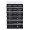 12-Tier Portable 72 Pair Shoe Rack Organizer 36 Grids Tower Shelf Storage Cabinet Stand Expandable for Heels, Boots, Slippers, Black - as picture