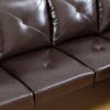 Brown Faux Leather 3-Piece Couch Living Room Sofa Set B - Brown