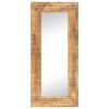 Hand-Carved Mirror 43.3"x19.7"x4.3" Solid Mango Wood - Brown