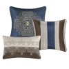 7 Piece Jacquard Comforter Set with Throw Pillows - as Pic