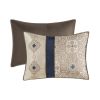 7 Piece Jacquard Comforter Set with Throw Pillows - as Pic