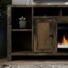 Bridgevine Home Joshua Creek 84 inch Electric Fireplace TV Stand for TVs up to 95 inches, Minimal Assembly, Barnwood Finish - as Pic