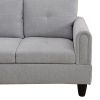 Grey Flannel Living Room Sofa Set B - Grey