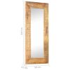 Hand-Carved Mirror 43.3"x19.7"x4.3" Solid Mango Wood - Brown