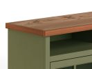 Bridgevine Home Vineyard 74 inch Fireplace TV Stand Console for TVs up to 85 inches, Minimal Assembly, Sage Green and Fruitwood Finish - as Pic
