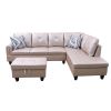 Latte Faux Leather Living Room Sofa Set B - Latte