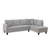 Grey Flannel Living Room Sofa Set B - Grey