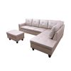 Latte Faux Leather Living Room Sofa Set B - Latte