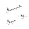 3-piece stainless steel bathroom towel rack set wall-mounted-silver - Default