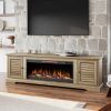 Bridgevine Home Topanga 83 inch Electric Fireplace TV Console for TVs up to 95 inches, Minimal Assembly, Alabaster finish - as Pic